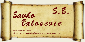 Savko Balošević vizit kartica